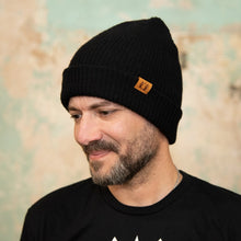 Load image into Gallery viewer, Service Brewing Beanies (Tan &amp; Black)